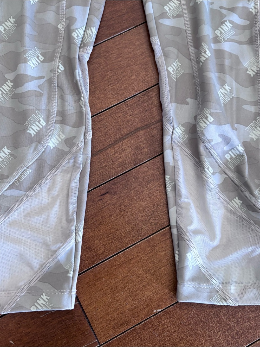 PINK Victoria's Secret Light Tan Camo Leggings with Logo - Picture 2 of 9